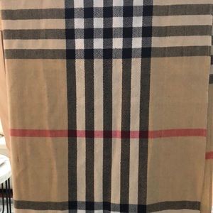 Tan plaid pashmina scarf/shawl